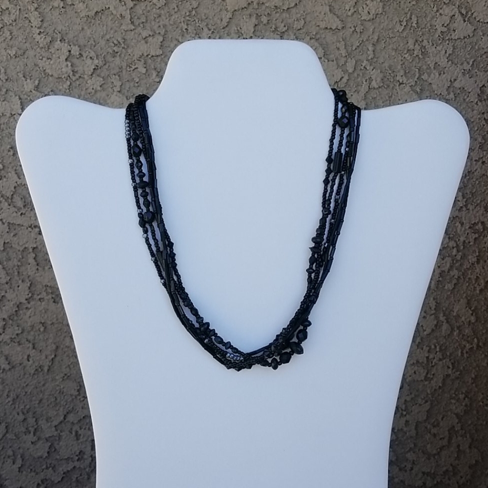 Lauren Conrad Black 5-Strand Beaded Necklace